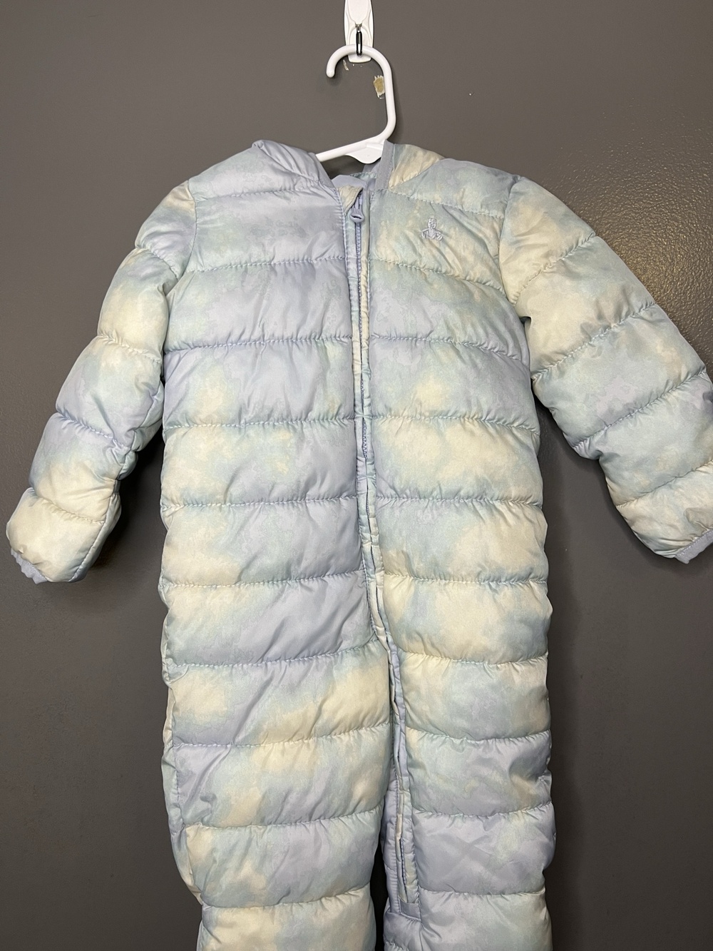 BabyGap Snowsuit Boys 6-12 Months Blue Tie Dye Puffer Hooded Water Resistant